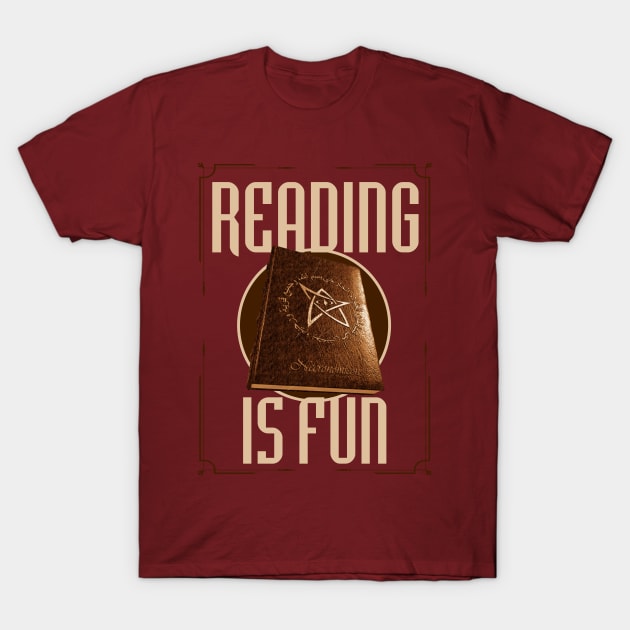 Necronomicon Reading is Fun T-Shirt by Meta Cortex